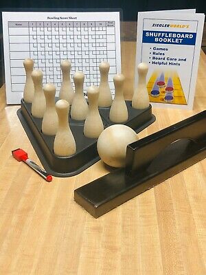 TABLE SHUFFLEBOARD BOWLING AND BOARD SWEEP WIPE ACCESSORIES PACKAGE + RULE BOOK