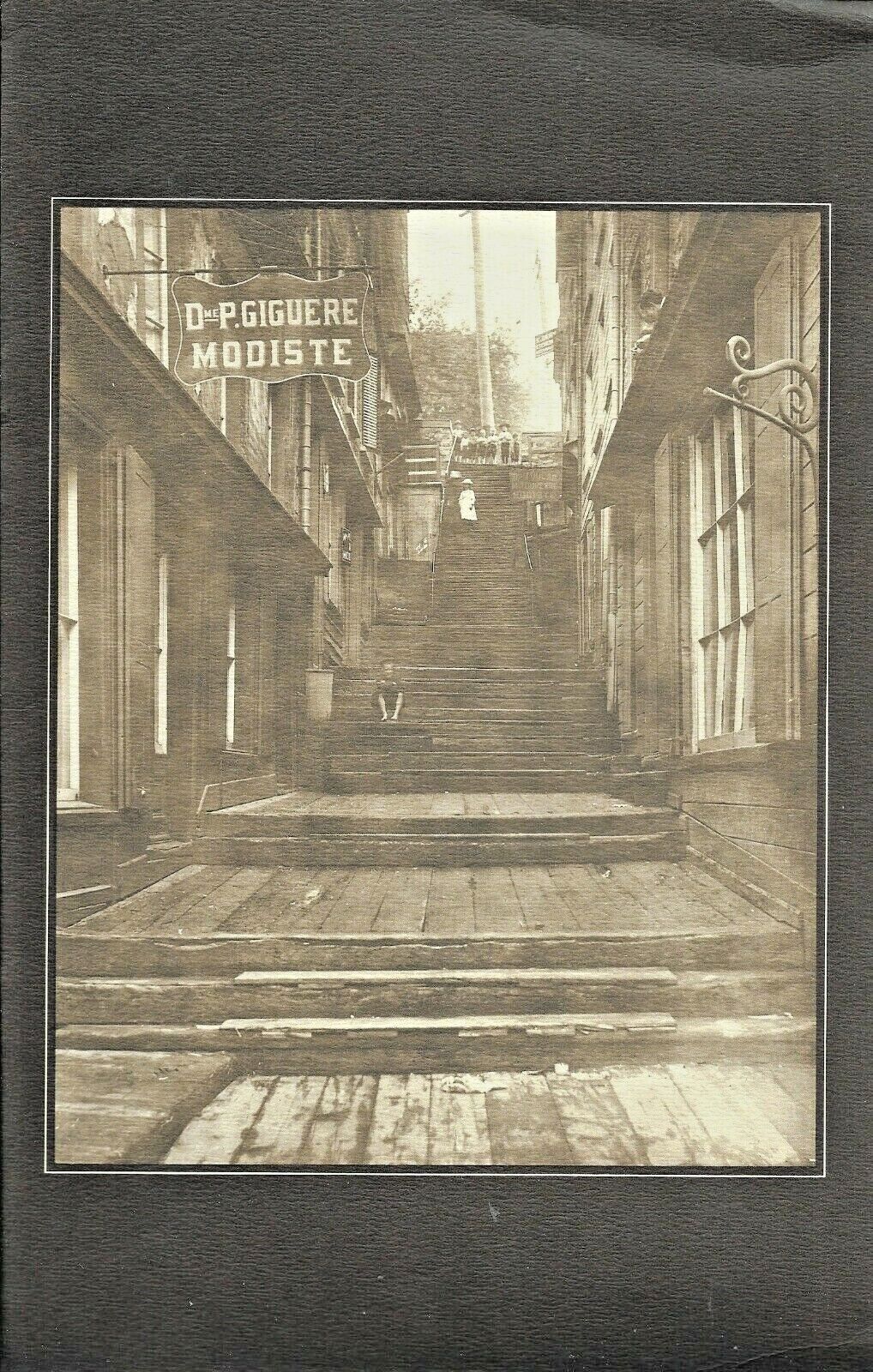 AIR CANADA Flight MENU - 1890 Scene of Quebec City’s BREAKNECK STAIRS