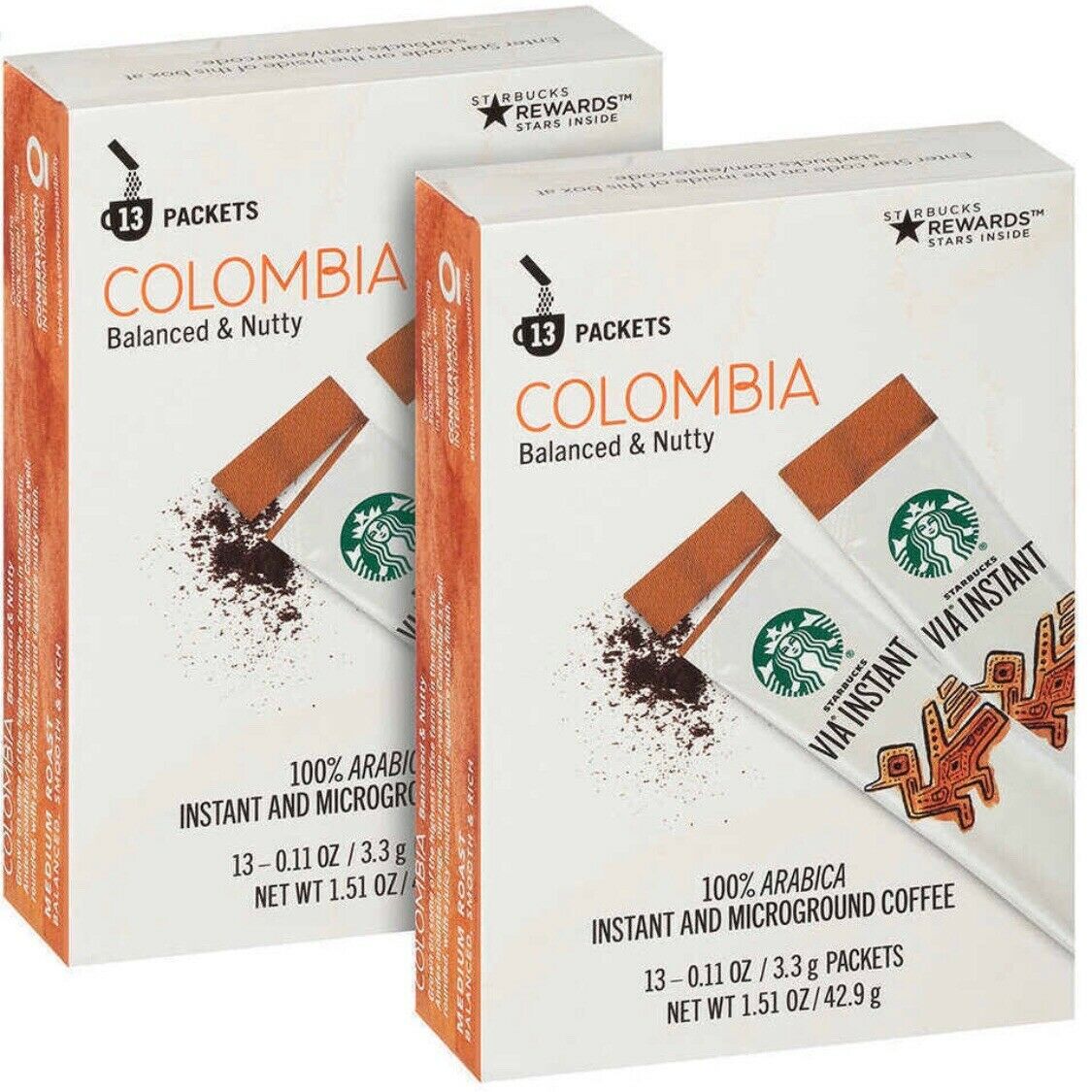 Starbucks 100% Arabica Colombia Medium Roast Via Instant Coffee, Fresh Exp Date