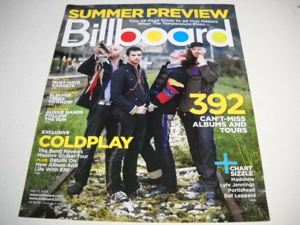 COLDPLAY 2008 Billboard magazine COVER as Promo Poster Ad