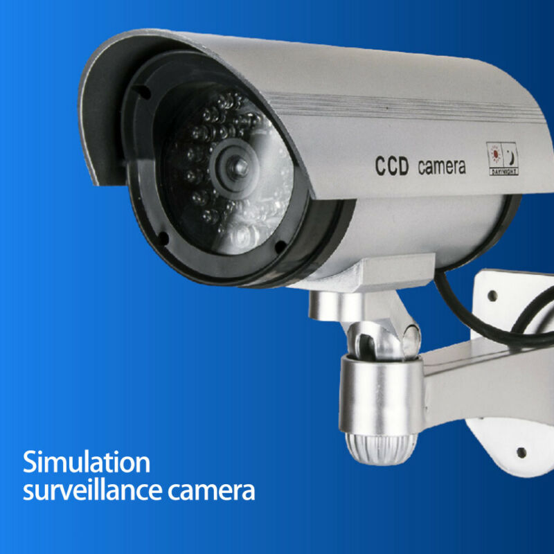2PCS Dummy Security Camera Surveillance Security Outdoor CCTV Fake LED Light