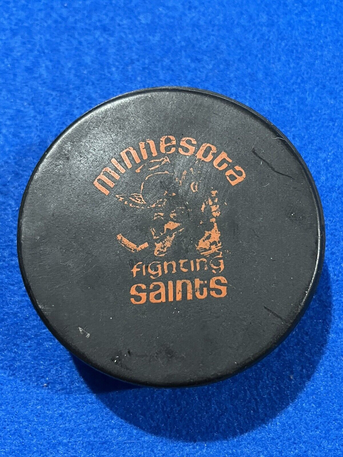Vintage 1970’s WHA Minnesota Fighting Saints Art Ross Converse Practice Puck