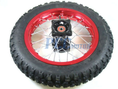 10" Rear Aluminum Disc Brake Rim Wheel Tire Pit Dirt Bike Axle Size 15mm M Wm05r