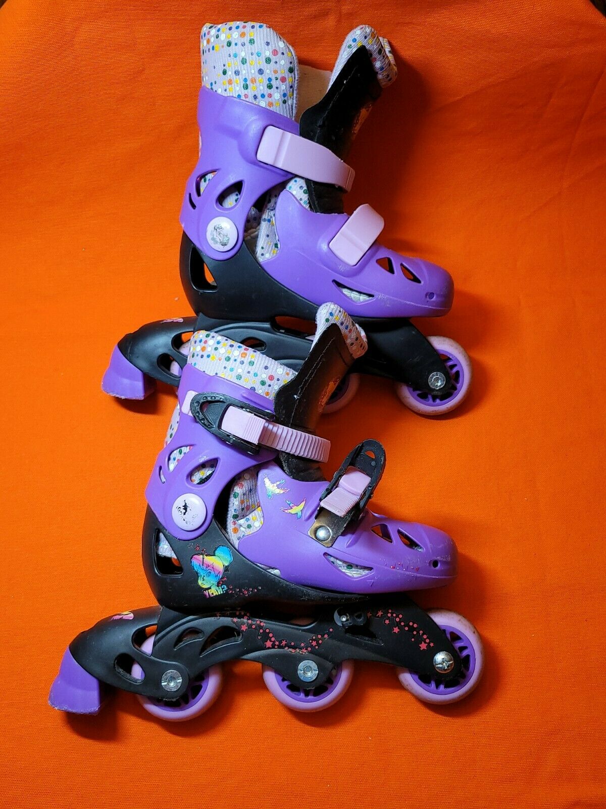 Disney Fairies Kids 4 Wheel  Roller Skates By Bravo Sz 16-19 Purple