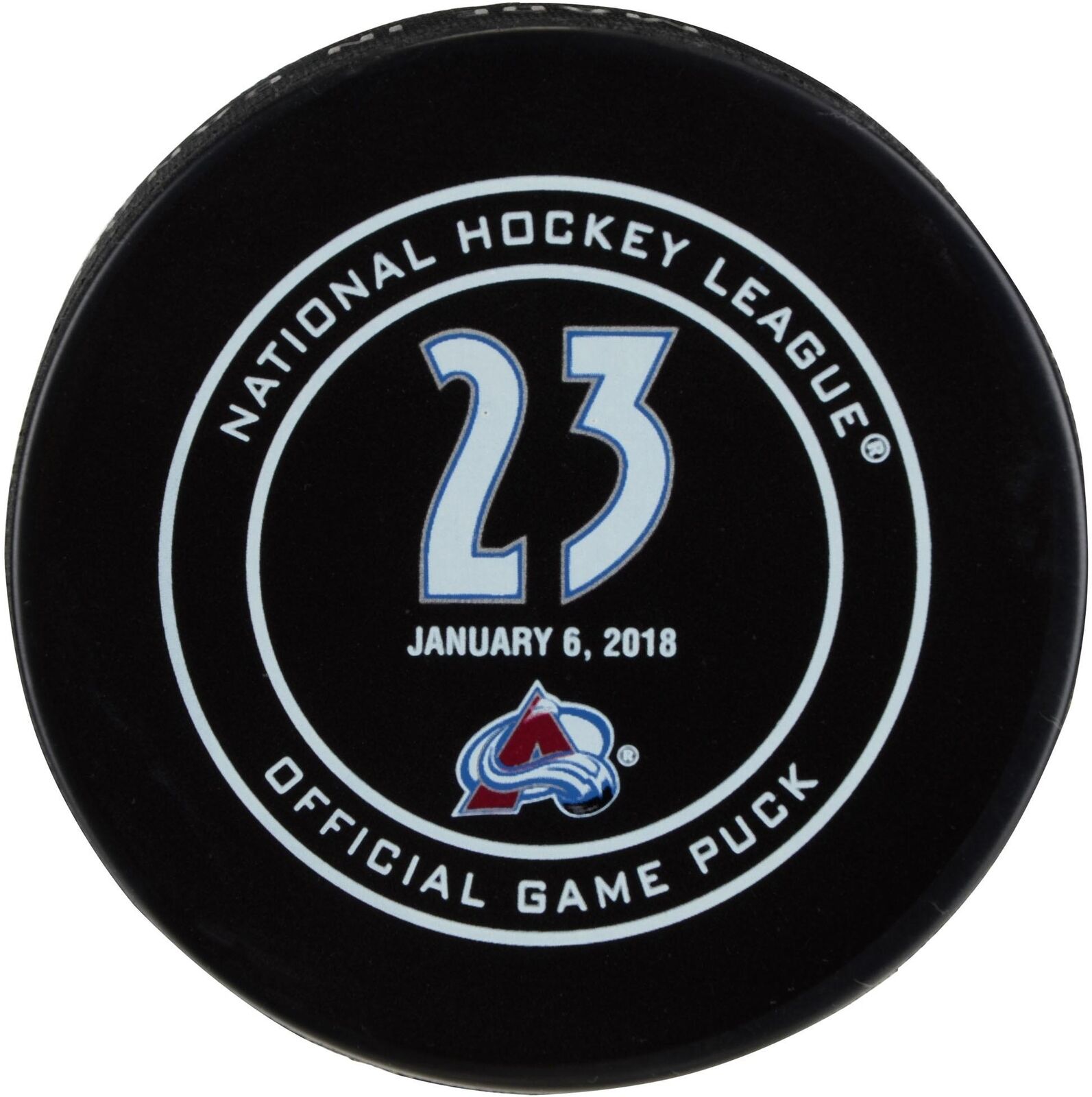 Milan Hejduk Colorado Avalanche 1/6/18 Retirement Night Official Game Puck