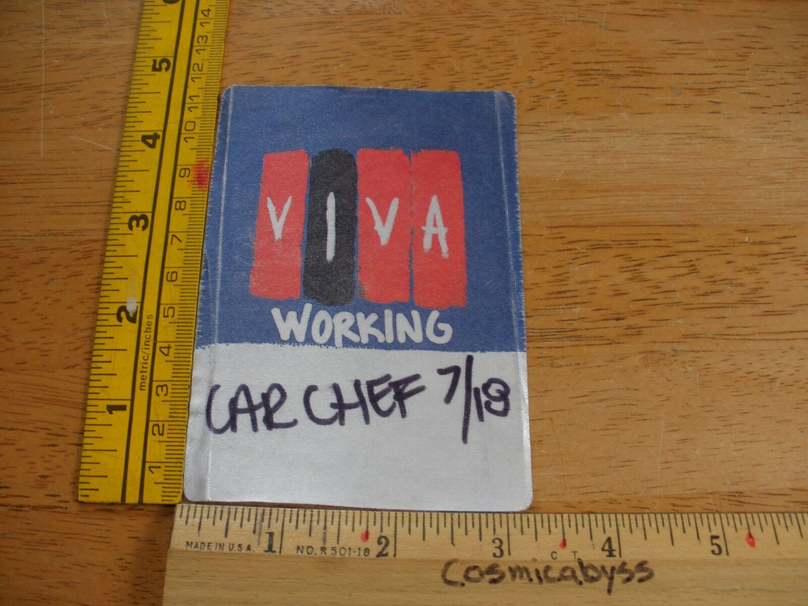 Coldplay Backstage Pass Fabric Sticker Viva La Vida Tour 2008 Working Chef Vip