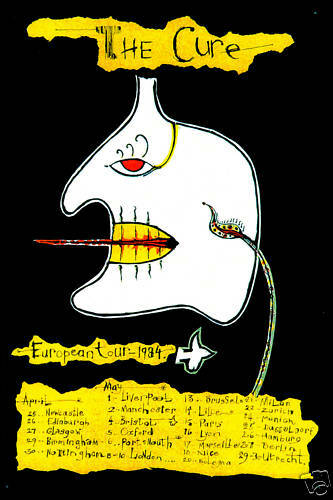 The Cure European Tour Schedule Poster 1984  12x18