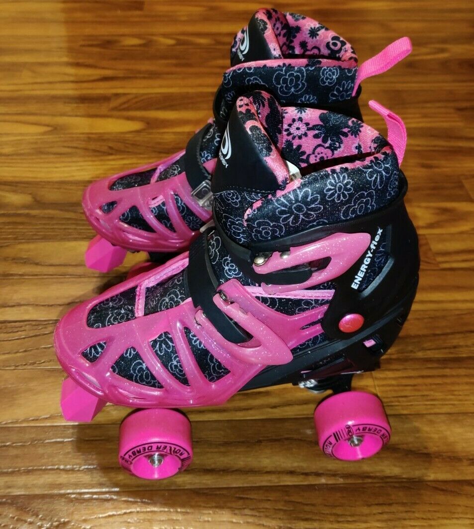 Roller Derby Skates Energy Flex Pink Black Quick Fit Youth Girls Size 3-6