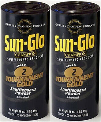 Sun-glo #2 Speed Tournament Gold Shuffleboard Powder Wax Sand - Set Of 2
