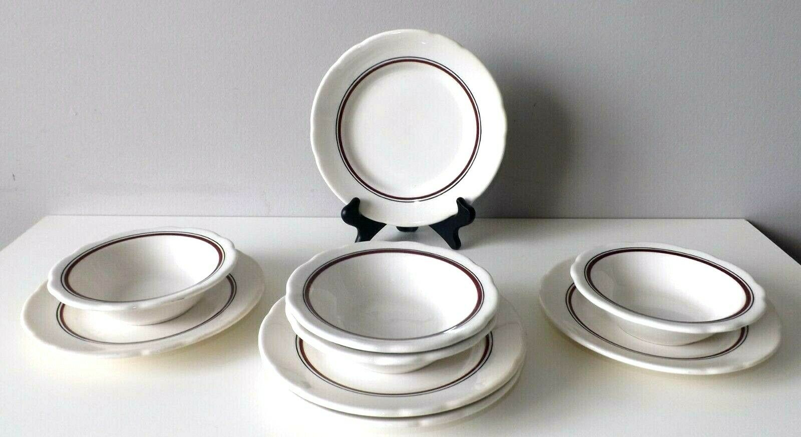 Vintage Set 5 Dinner 8'' & 4 Saucer 6 1/4'' Plates Restaurant Ware Buffalo China