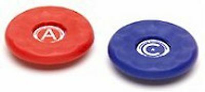 8 AMERICAN RED/BLUE LARGE REPLACEMENT TABLE SHUFFLEBOARD PUCK CAP TOPS 2 5/16