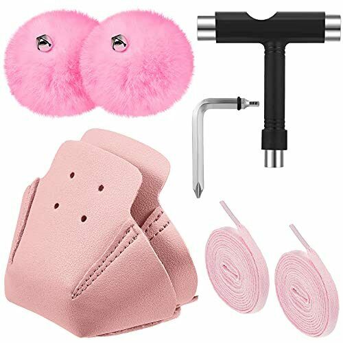 Wettarn 8 Pieces Roller Skate Pompom Guard Sets Including 2 Pieces Fluffy Tie...