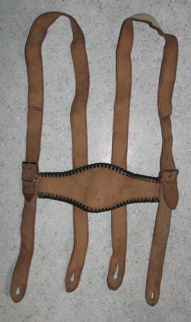 Traditional Costume Leather Hosenträger IN Beige For Approx. up To 38 3/16in