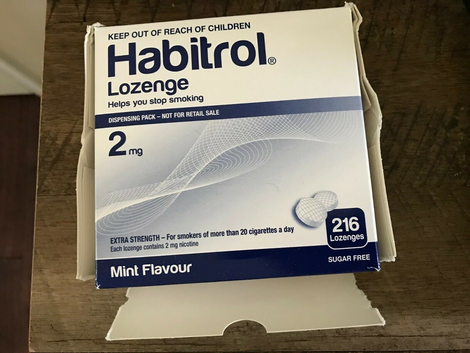 Dented Habitrol Nicotine Lozenge 2mg Mint Flavor Lozenges 216 Pieces Sugar Free