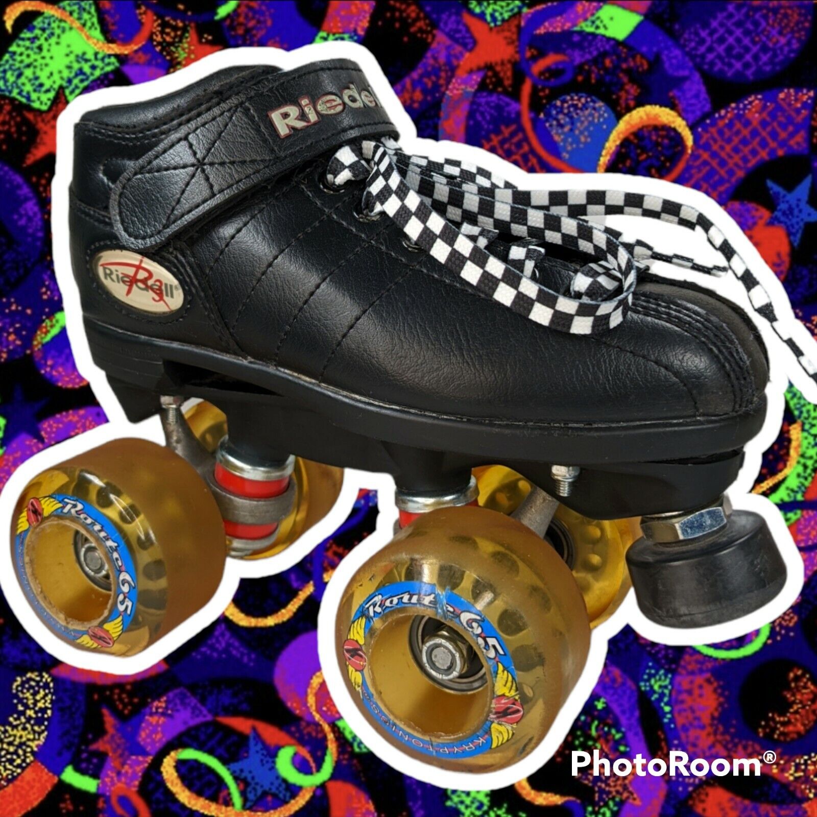 Riedell R3 CAYMAN Roller Derby Speed Skates Size 2 Black Quad