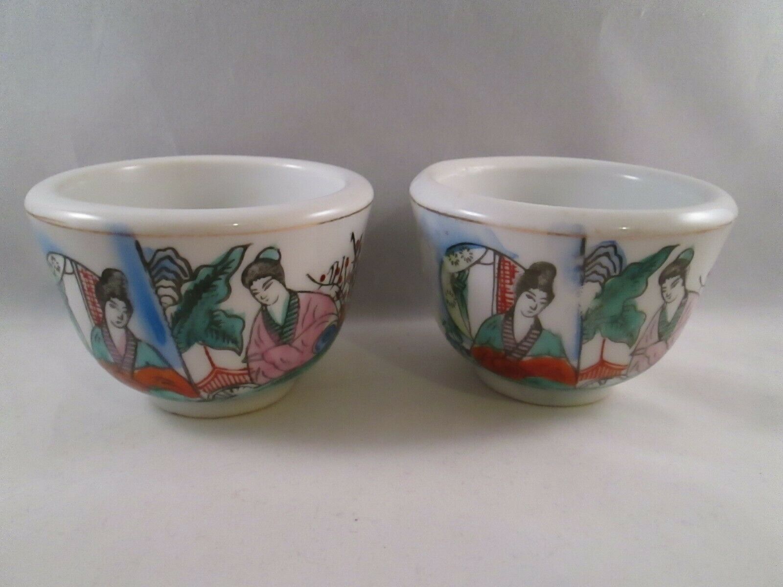 Vintage Set Of 2 Ceramic F.s. Louie Berkeley Teacup Tea Cup Restaurant Ware