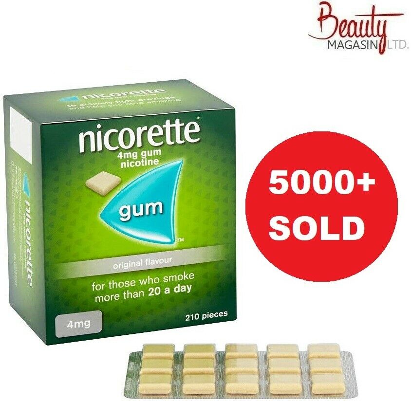 Nicorette Original Flavour Gum 4mg 210 Pieces New -free Shipping To Usa Exp 2023