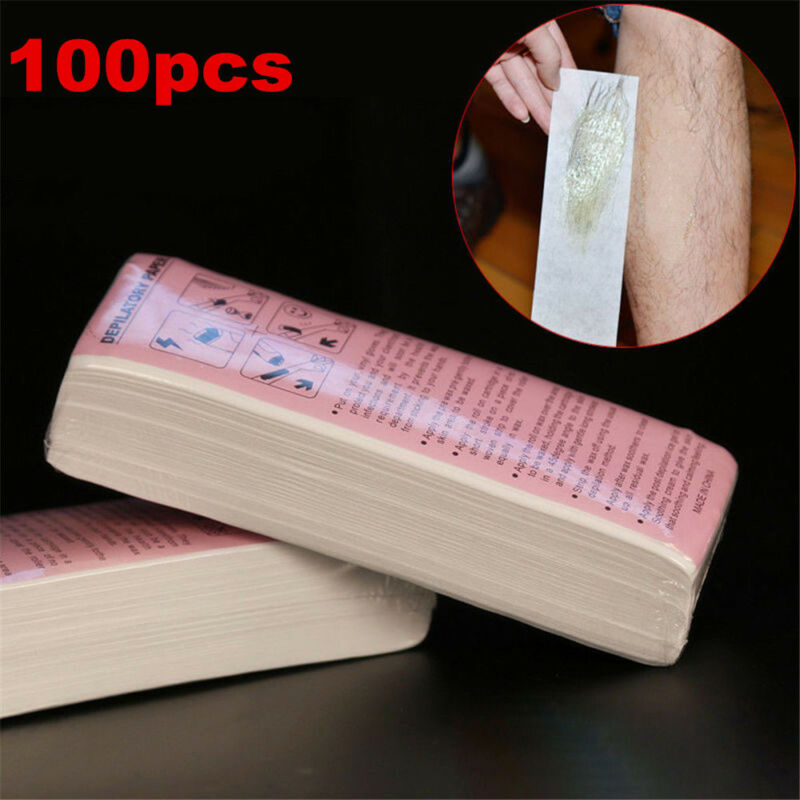 100pcs Depilatory Wax Strips Non-woven Hair Removal Paper Epilator Waxing Tools