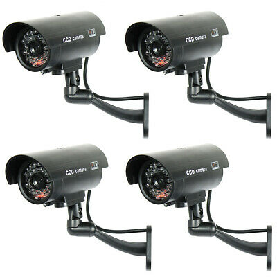4 Pack IR Bullet Dummy Fake Surveillance Security Camera CCTV with Record Light