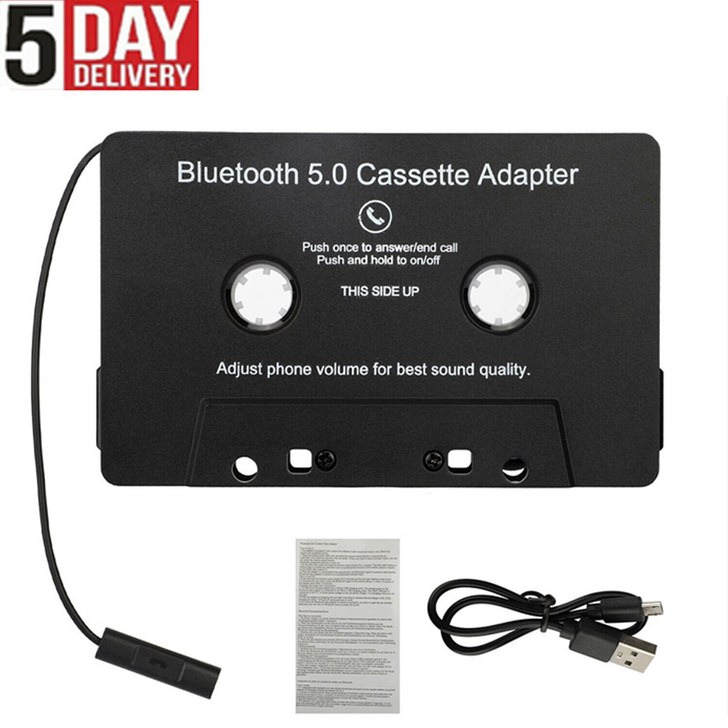 Bluetooth 5.0 Car Audio Stereo Cassette Tape Adapter To Aux for iphone Samsung