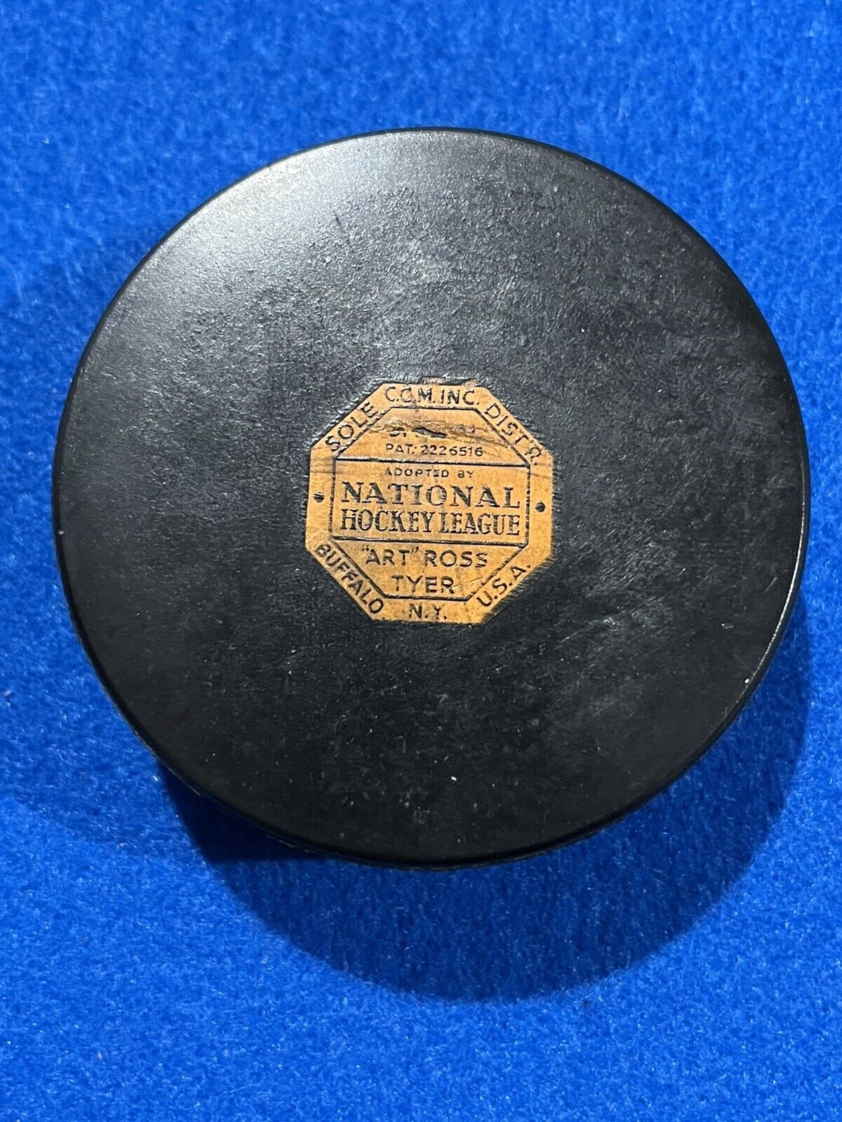 Vintage 1942-50 Art Ross Tyer Game Original Six Hockey Puck Nhl