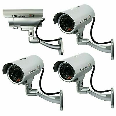 4 Pack Ir Bullet Dummy Fake Surveillance Security Camera Cctv With Record Light