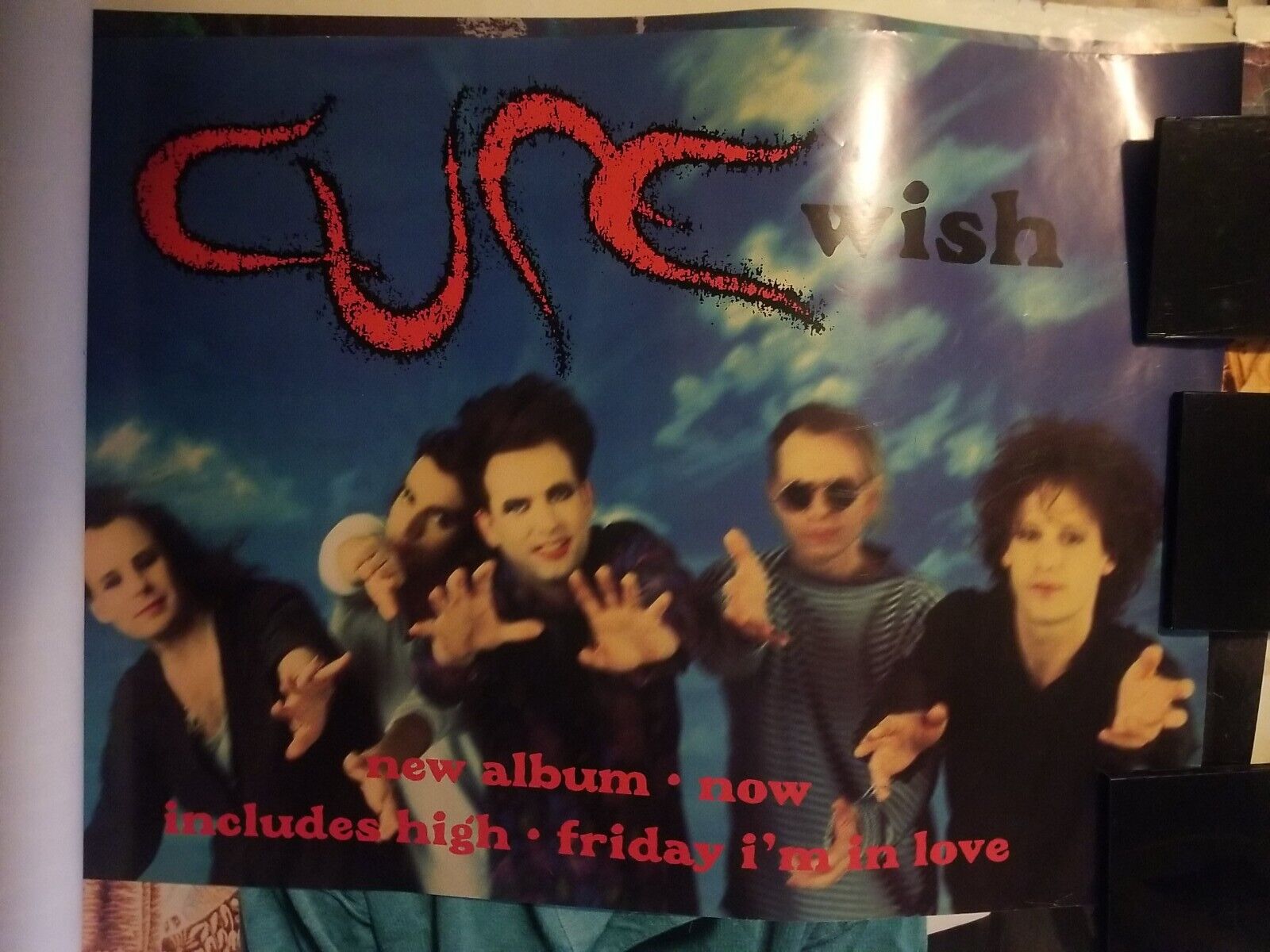 The Cure Wish Poster 1992 Original Promo 36x24 Robert Smith Near Mint