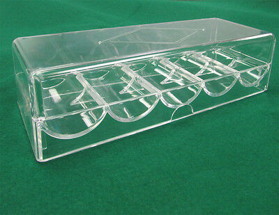 New 1 Casino Poker Chips Racks / Trays With Cover Clear Acrylic  (1pc)