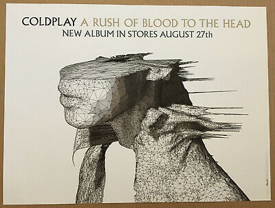 COLDPLAY Ultra Rare 2002 PROMO POSTER for Rush CD USA 20x15 NEVER DISPLAYED USA