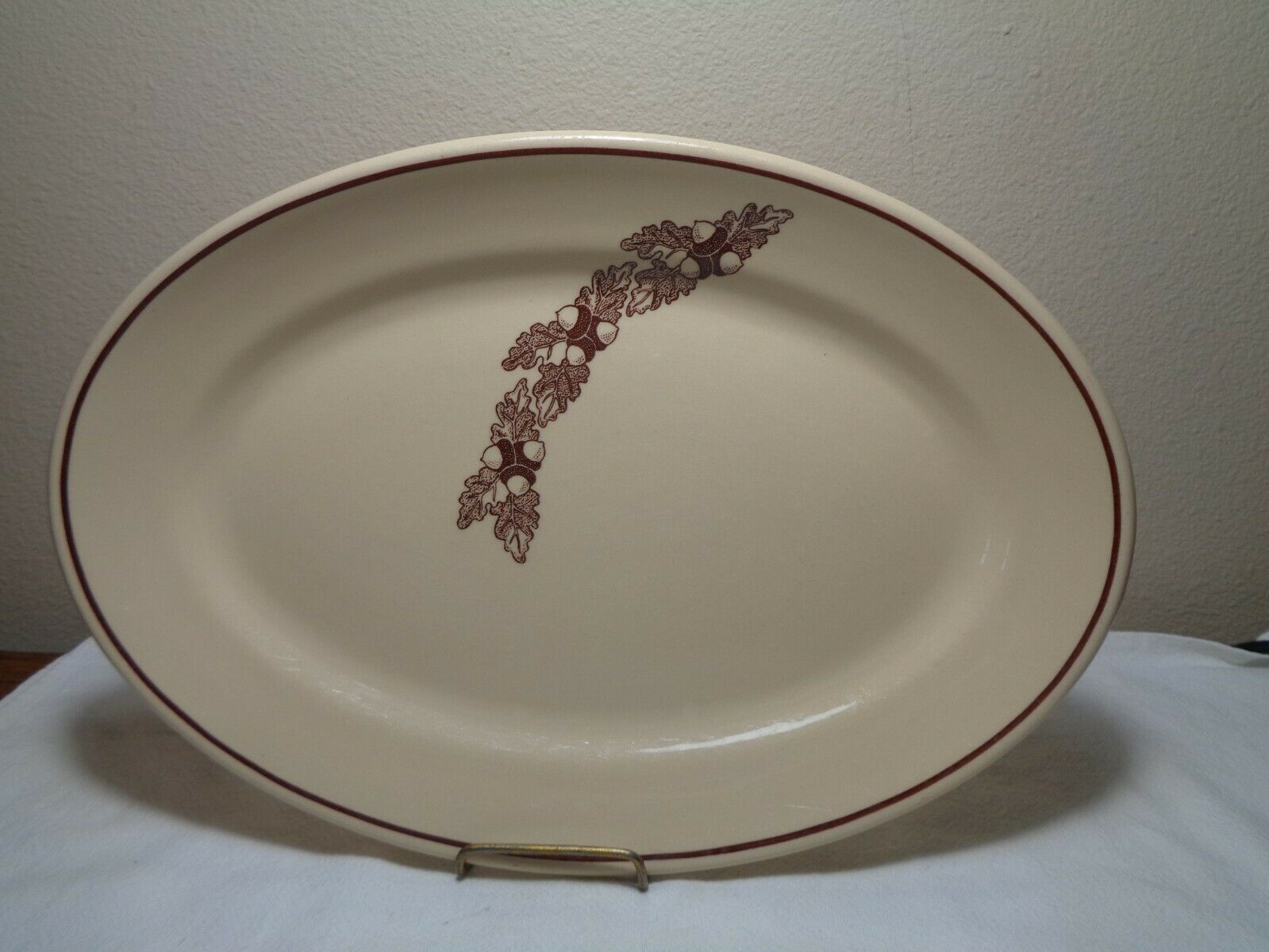 11 1/4" Oval Wallace China Desert Ware Acorn Spread Restaurant Ware Platter 8-w