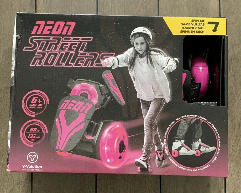 Neon Street Rollers: Clip On Skates (for Kids)  Fun Light Up Pink New