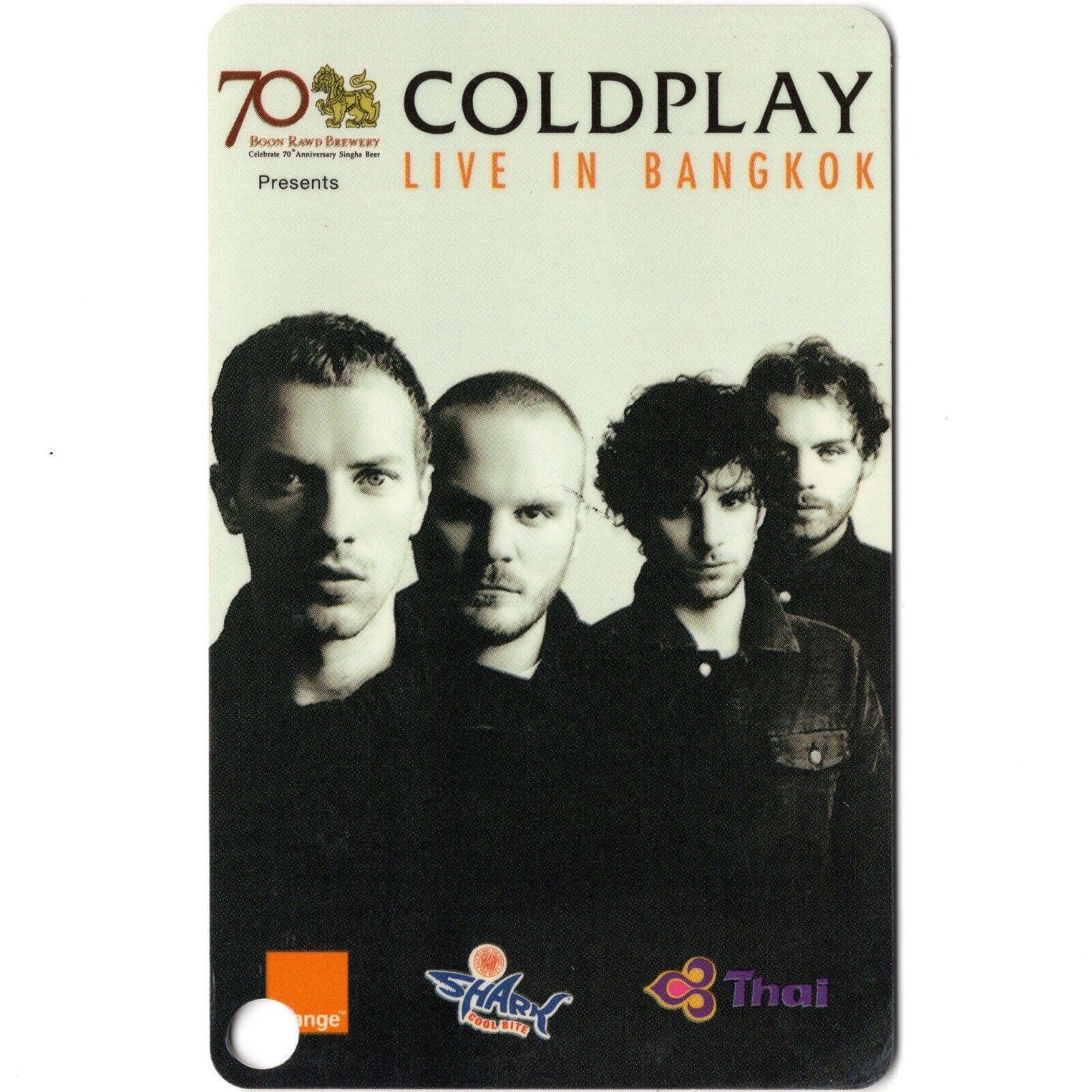 COLDPLAY Plastic Concert Ticket Stub BANGKOK THAILAND 7/29/03 IMPACT ARENA Rare