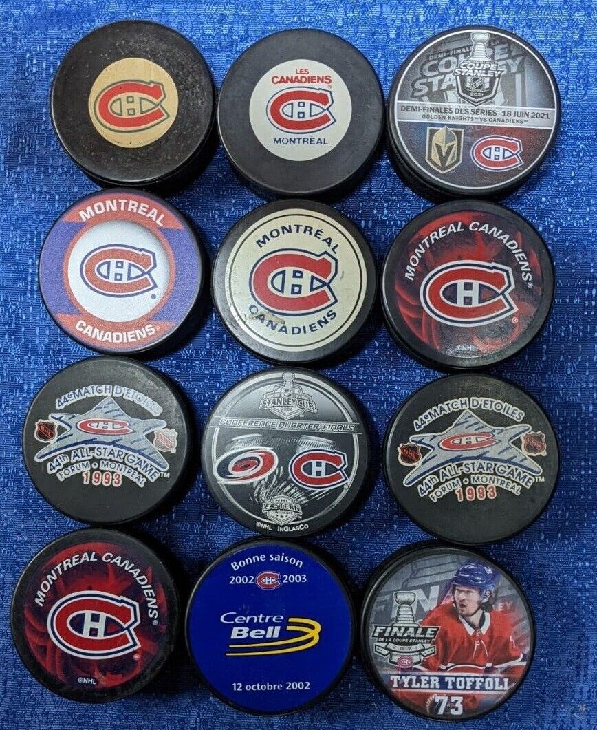 NHL MONTREAL CANADIENS 12 PUCK LOT GAMERS, SOUVENIR, WARM-UP BEAUTY!