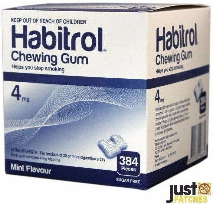 Habitrol Nicotine Gum 4 Mg Mint Flavor (384 Pieces 1 Bulk Box) New 12/2022