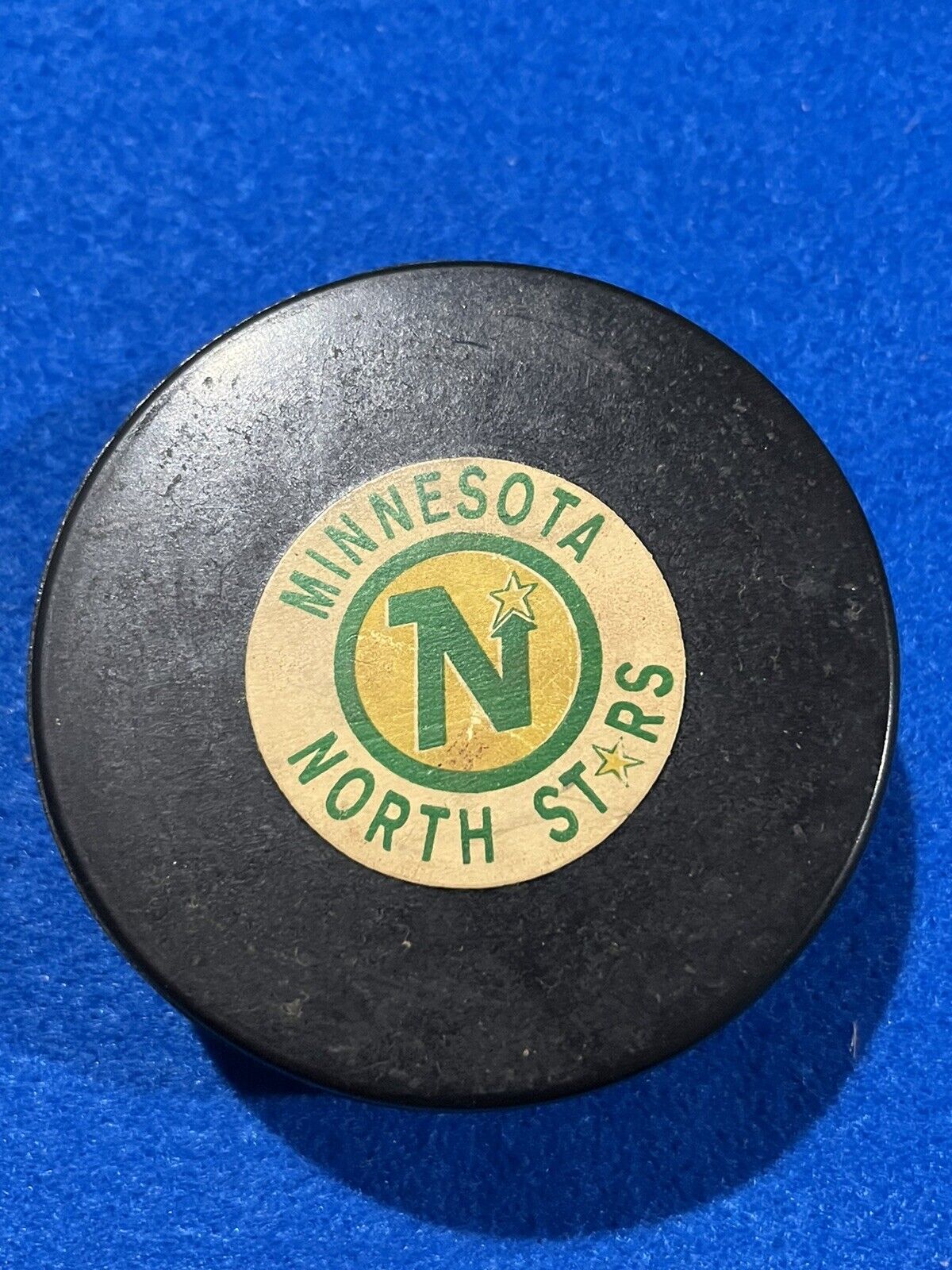 Vintage Minnesota North Stars 1967-68 First Year NHL Art Ross Hockey Game Puck