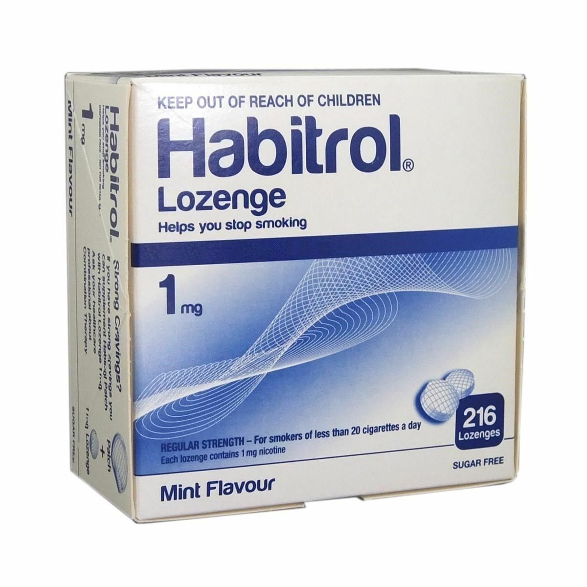 Habitrol Nicotine Lozenge 1mg MINT Flavor Lozenges 216 Pieces Sugar Free 1 Box