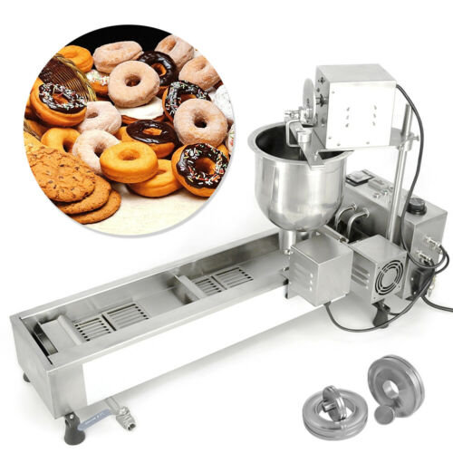 Automatic Donut Maker Making Machine Wide Oil Tank, Free 3 Sets Mold Commercial