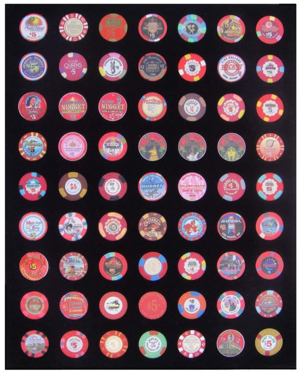 16x20 Black Display Insert For 63 Casino Poker Chips (not Included)