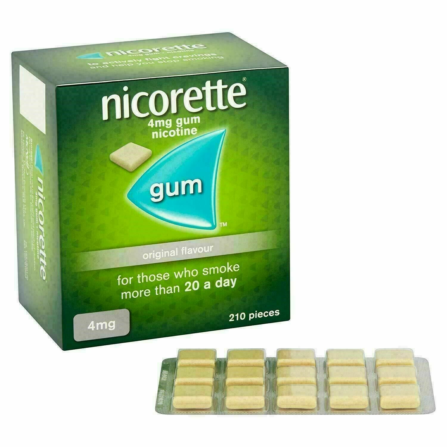 Nicorette Original Flavour Gum 4mg 210 Pieces Fast Ship From Usa Exp 2021