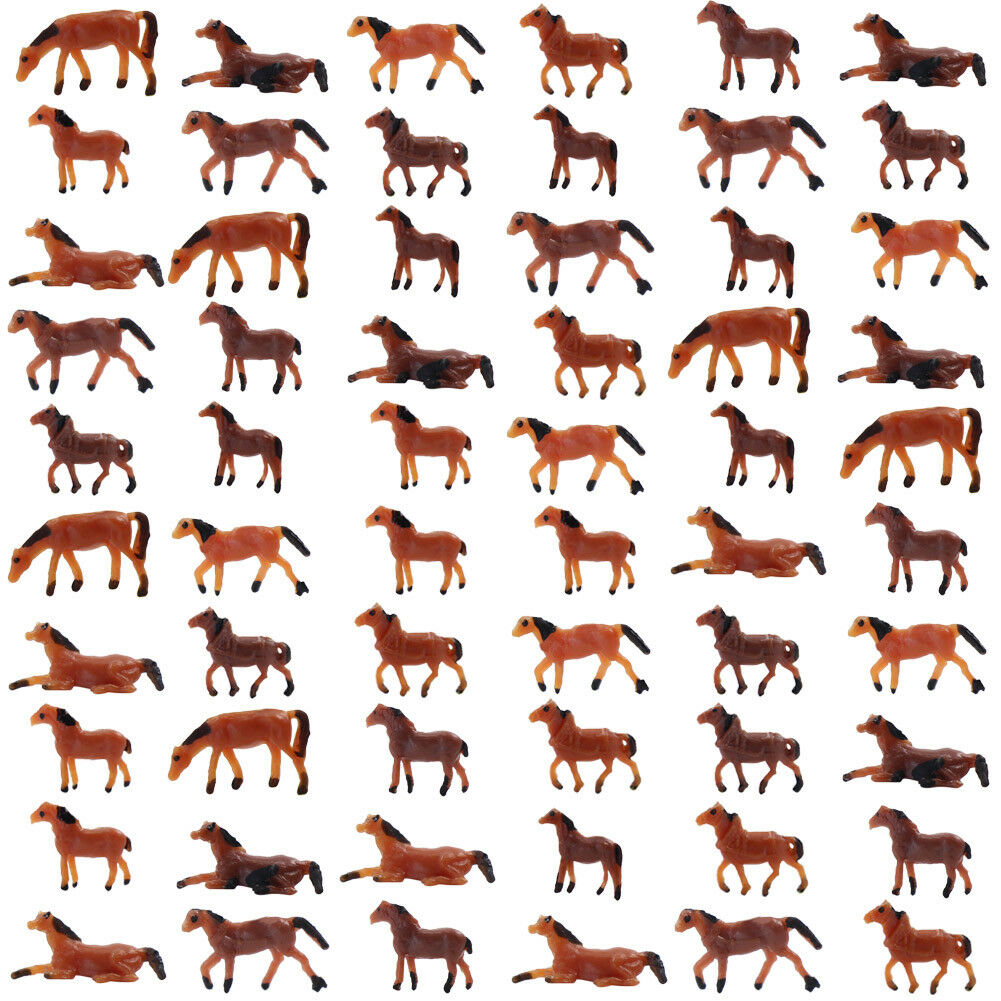 An15002 60pcs 1:150 Well Painted Farm Animals Horses N Scale