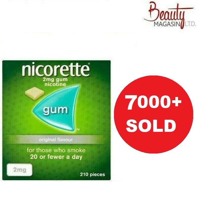 Nicorette Original Flavour Gum 2mg 210 Pieces - Free Shipping To Usa