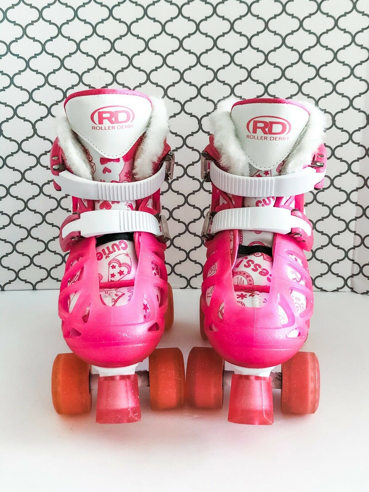 Roller Derby Princess Skates W/ Quick-fit Adjustment Sizes Girls 3-6 Pink (sh)