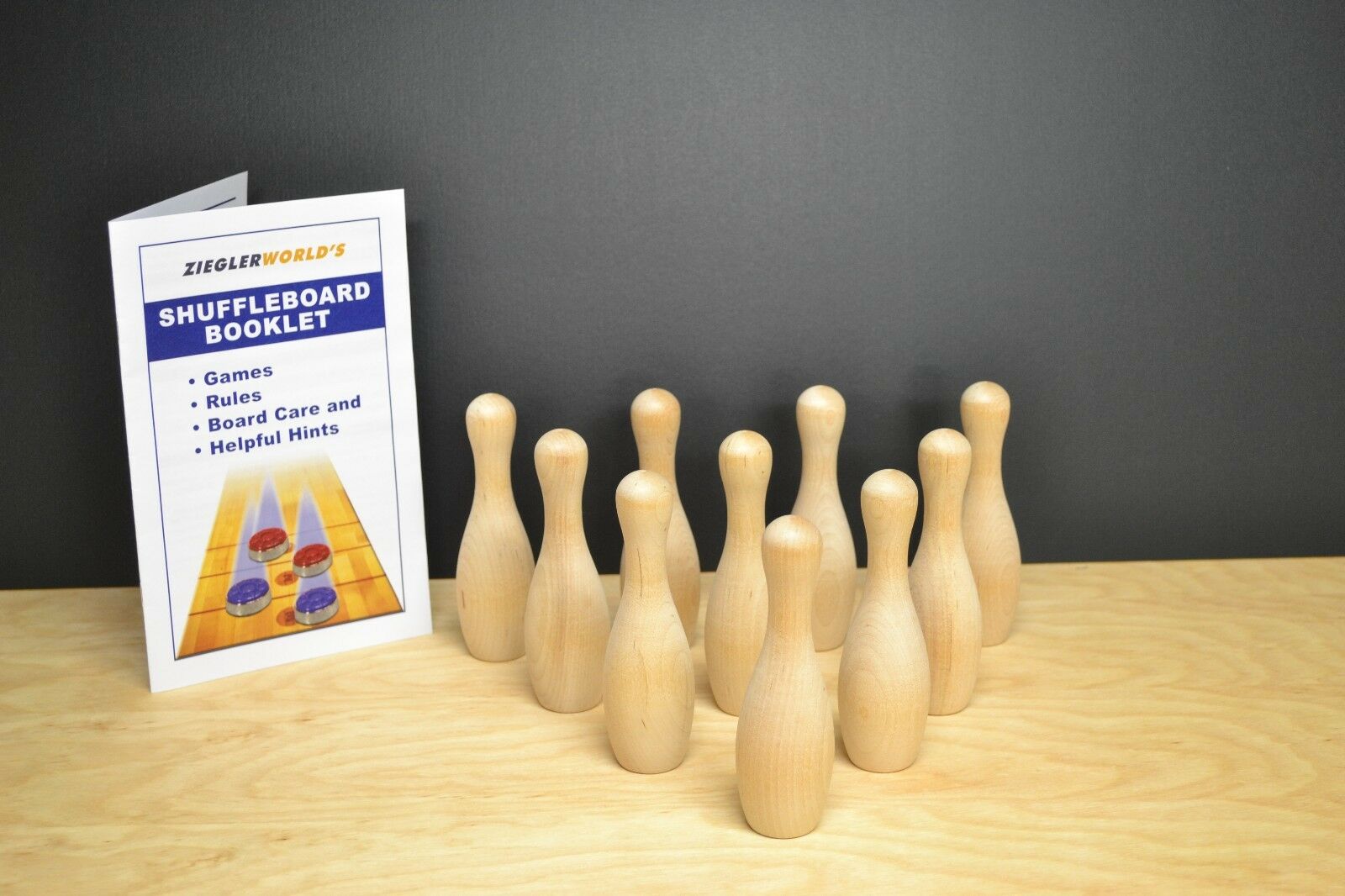 Shuffleboard Table Bowling Pins + Rule Booklet!