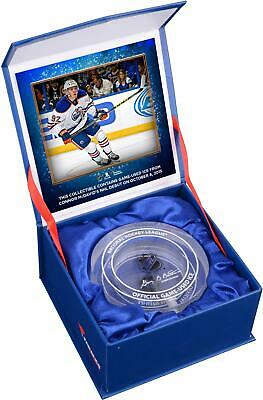 Connor McDavid Edmonton Oilers NHL Debut Crystal Puck w/ Ice From NHL Debut
