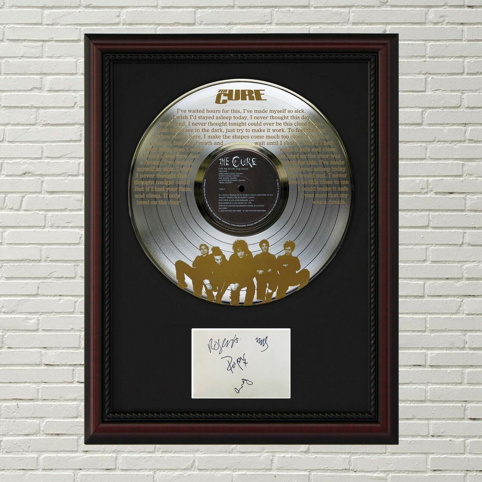 Cure - Close To Me Silver Lp Framed Signature Card Display