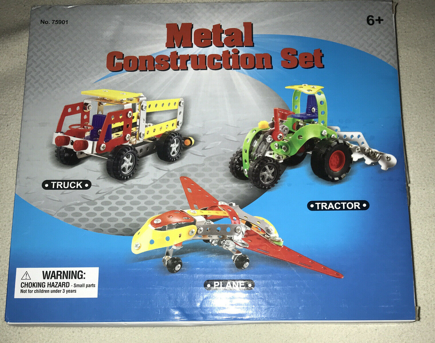 NEW!!! Metal Construction  Set - 3 Vehicles Truck,Tractor,Plane