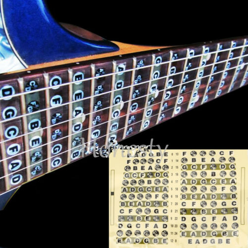 2pcs Guitar Fret Scale Sticker Neck Fingerboard Fretboard Note Learn Practice